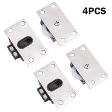 4 Stainless Steel Sliding Door Wheels Rollers Runners for Cupboard/Wardrobe Tool