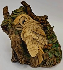 Aynsley Master Craft Owl In Tree Sculpture 1980s