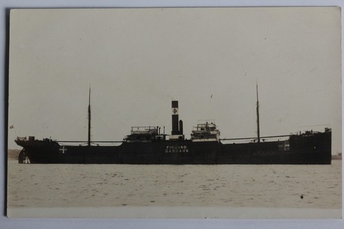 Old postcard boat - boat, finland