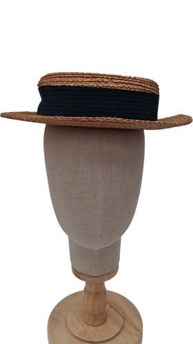 Vintage straw boater hat - vintage,