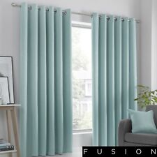 Fusion STRATA Duck Egg Blue Dim Out Eyelet Curtains