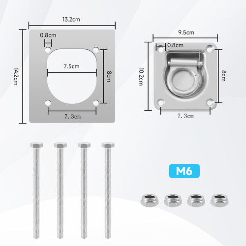 Lashing ring flush - 6x,