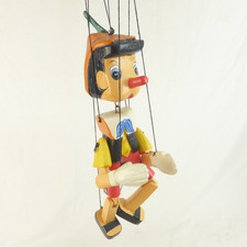 Pinocchio Marionette String Puppet Hand Carved and Painted Wood Doll