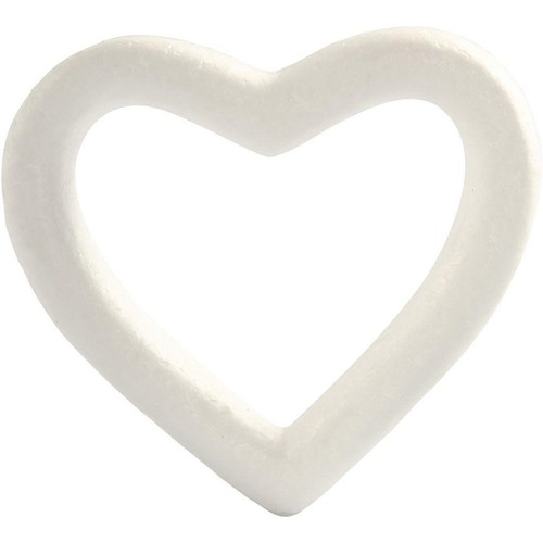 White polystyrene love heart - polystyrene,