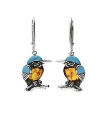Kingfisher Bird Drop Earrings