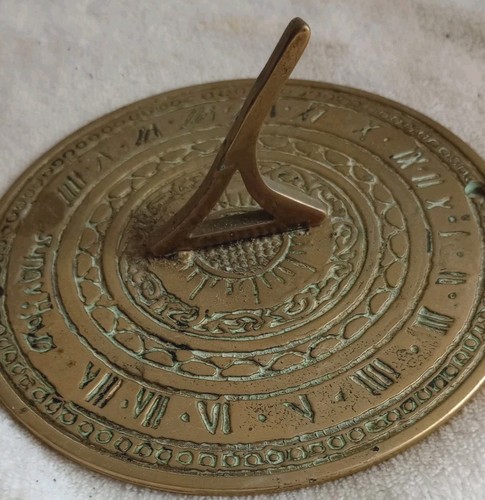 Vtg brass sun - sun, dial