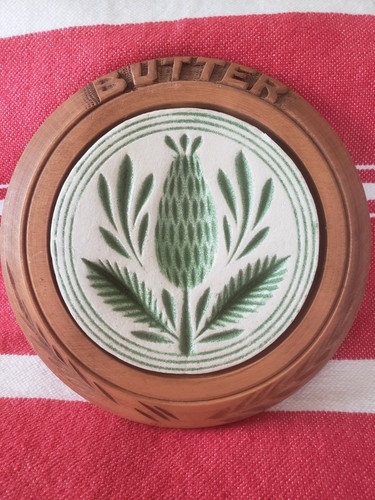 Antique carved butter - antique, dish
