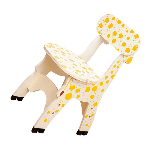 Wooden giraffe chair stool - wooden,