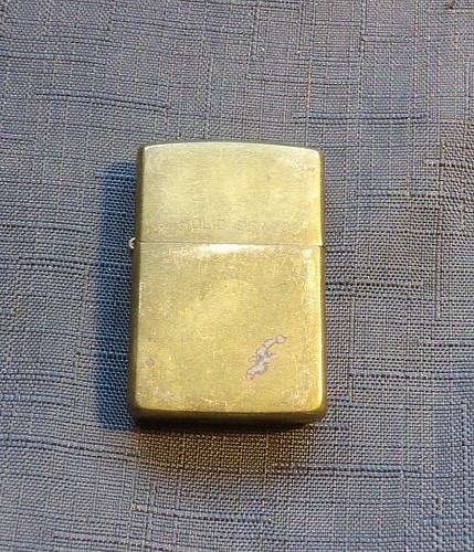 Vintage solid brass zippo - brass,