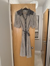 LK Bennett Silk Shirt Navy/white Dress    Size 14