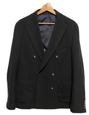 Moss Bros. Size 42 Slim Fit Navy Double Breasted Peak Lapel Formal Blazer