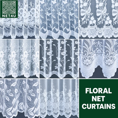 White floral leaf lace - white,
