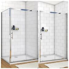 Bathroom Sliding Door Shower Enclosure Side Panel 6mm Walk In Glass and Tray