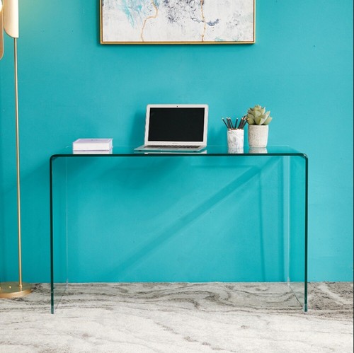 Curved clear glass console - curved,