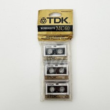 Vintage TDK MC60 Microcassette Tapes X3 - NEW & SEALED