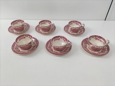 A Royal Worcester 1790 Avon Scenes Palissy England 1940s / 6 Vintage Tea Cups