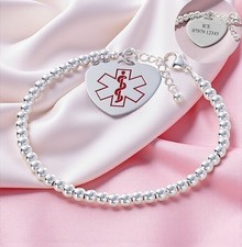 Sterling Silver Beaded Medical