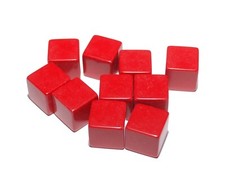 10 Blank Red Dice,  Square