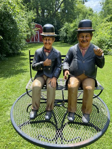 Laurel hardy statues on - &,