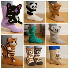 Cute 3D Animal Hug Socks Warm Winter Socks Koala Sloth Cat Bunny Tiger Bat Gift