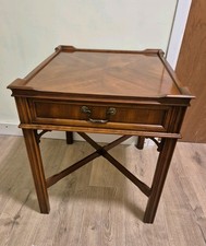 Vintage 1970s Reproduction Chinese Chippendale Mahogany End Table. VGC. Del Poss