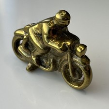 Motorcycle Solid Brass Model By Stuart Houghton Display/Paperweight 7cm Long