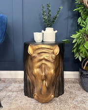 Rustic Black and Gold Rhino