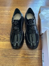 Simone Rocha Black Patent Leather Sneaker Oxfords, Size 44 New