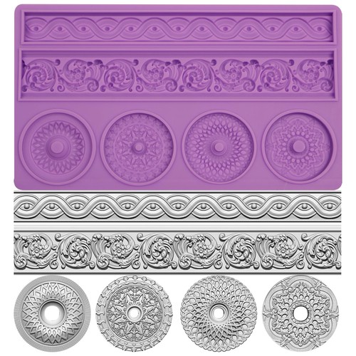 Baroque scroll relief silicone - scroll,