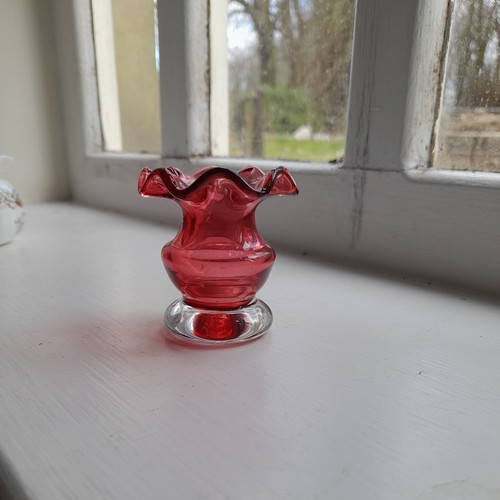 Vintage hand blown cranberry - blown,