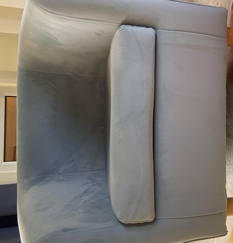 Blue velveteen upholstered - velveteen,