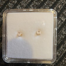 H Samuel 14ct Gold Cubic Zirconia Stud Earrings GIft Boxed