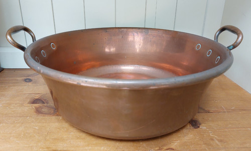 Vintage french copper jam pan - vintage,