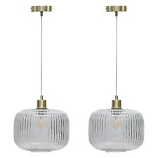 Set of 2 Ribbed Glass Satin