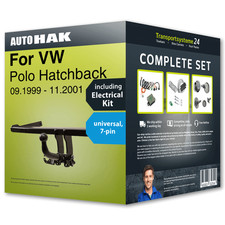 Towbar detachable for VW Polo Hatchback 99- + 7pin universal electrical-kit NEW