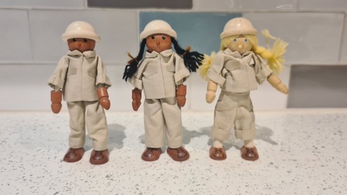 Wooden dolls pintoy safari - x3,