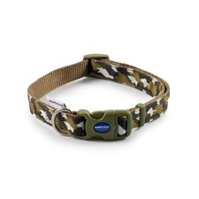  Ancol Patterned Large Dog Nylon Camo Green Camouflage Collar Snap Buckle Fasten