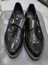 Anarchic By T.U.K Mens Black Vegan Leather Creeper Shoes UK Size 12 NEW