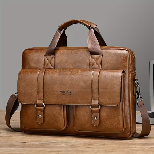 Leather briefcase men 6 - pu,