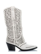 Noa Harmon Jedet White Genuine Stretch Leather Studded Cowboy western boots uk 6