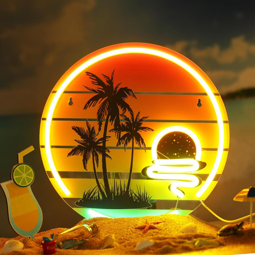 Tropical neon sign - sign, 11.8