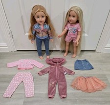 2 x DESIGN A FRIEND DOLL clothes PEACH HAIR blue eyes FRECKLES jointed limbs