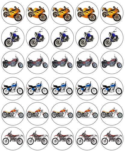 Motorbikes cupcake toppers - motorbikes,