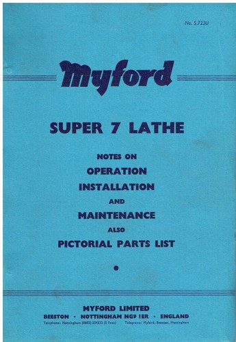 Myford super lathe - super, 1978