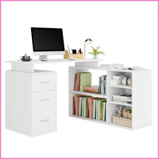 Getone desk in L shape with 3 drawers and 5 compartments - NEW study Office Home