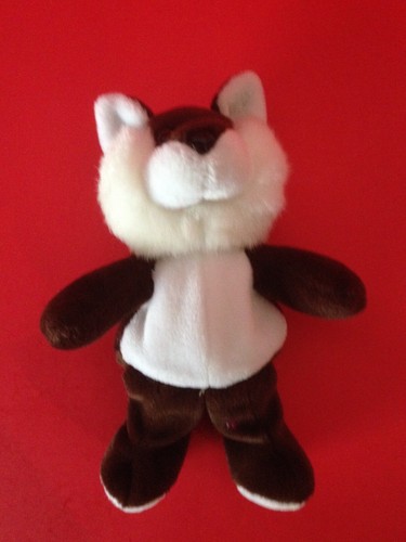Cute dark brown white plush - dark,