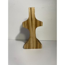 Rugged Cross Wood Statue Rustic Carved Handmade Display Christian Sassafras Tree