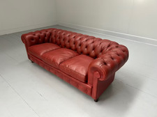 Poltrona Frau "Chester" 3-Seat Chesterfield Sofa - In Deep Red Leather