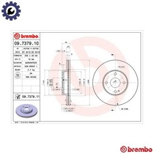 2x BRAKE DISC 09.7379.11 FOR