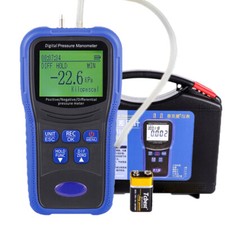 LCD Dual Port Digital Differential Manometer Air Pressure Gauge Pressure Tester